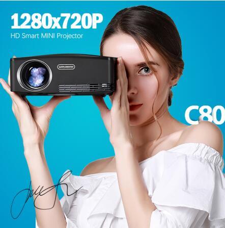 MINI Projector UP, 1280x720 Resolution, Android WIFI Proyector, LED Portable HD Beamer for Home Cinema,