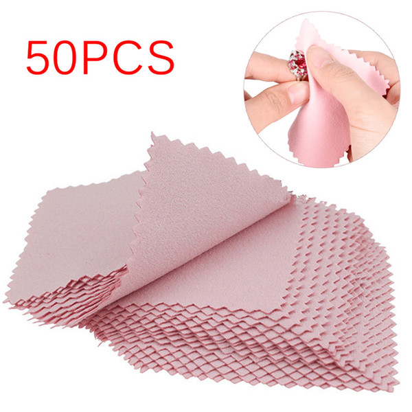 Clean Cleaning Cloth Polishing Cloth For Sterling Silver Gold Platinum Jewelry Anti Tarnish 50PCS/Bag