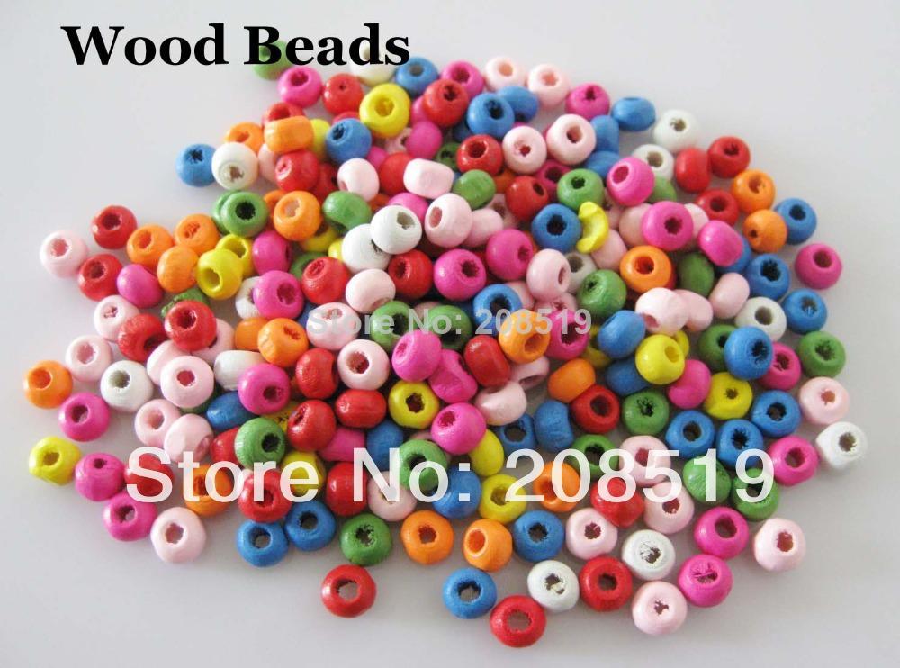 BJW0009 Wood beads mix 500pcs round 6mm small bead spacer DIY jewelry finding crfat accessories