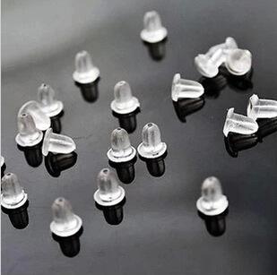 High Quality 5000pcs/lot Clear Plastic Earring Plugs Soft Not allergic Silicone Ear Plugging/blocked Earring back