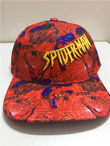 Spiderman Cotton Baseball Caps Summer Cartoon Snapback Hat Adjustable Men Boy Cap Hip-Hop Hat Outdoor Cap