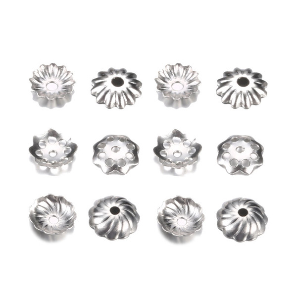 500pcs/lot Stainless Steel Torus Bead Caps for Pearl End Receptacle Flower Diy Spaced Apart Jewelry Accessories For wholesale