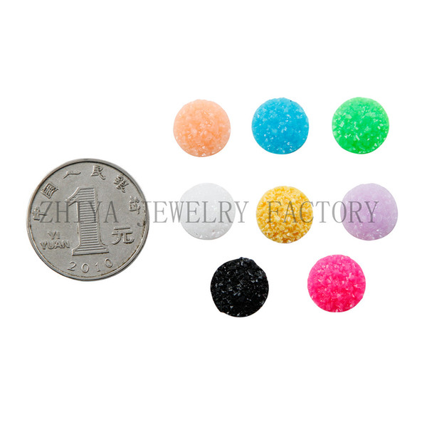 Wholesale-12mm Druzy ab resin round natural druzy cabochon beads druzy stone