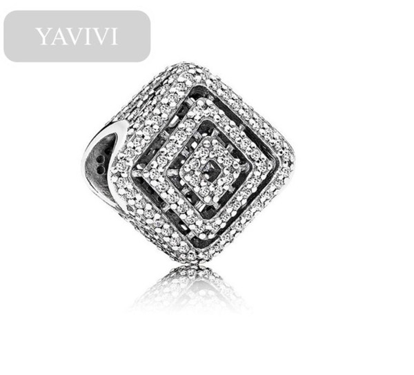 YAVIVI charms Back word hollow beads jewelry accessories manufacturers wholesale Europe and the DIY square 3d set