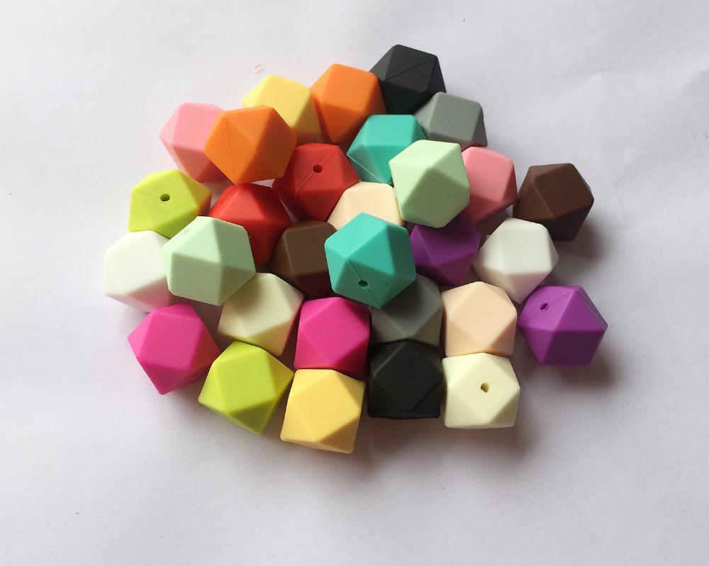 23.2MM Biggest Geometric Hexagon Silicone Beads - Seamless Silicone Beads in 15 Colors