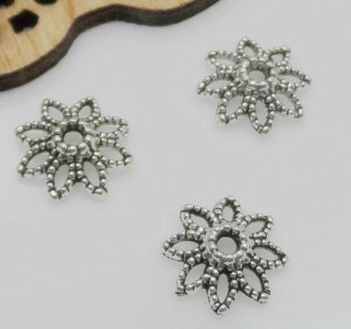 Free Shipping 1000Pcs Tibetan Silver Flower Beads Caps For Jewelry Making 10x2mm