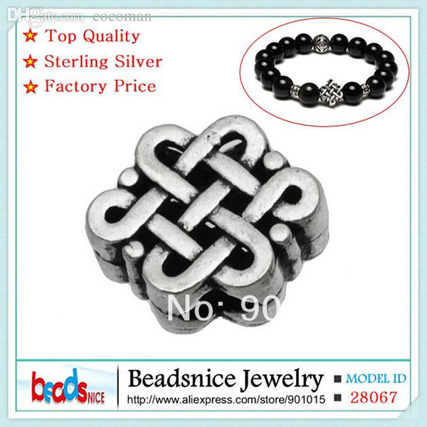 Wholesale-Beadsnice ID28067 925 sterling silver european charm beads wholesale hot sale Chinese knot tibetan silver beads for bracelet