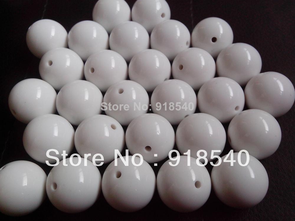 White Large 20MM 105pcs Big Chunky Gumball Bubblegum Acrylic Solid Beads ,Colorful Chunky Beads for Necklace Jewelry