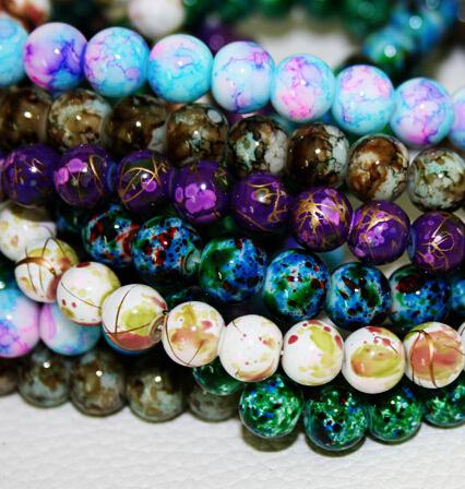 Wholesale-2015 New Arrival 6MM 140pcs/lot Bead Round Assorted Colorful Glass Beads For Women Bracelet making Wholesale or Retail (BBD129)