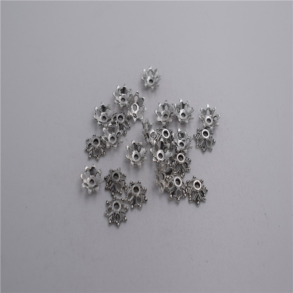 new Materials: zinc metal alloy 9mm,hole:1mm 80pcs Antique silver plated nice flower bead cap T0126