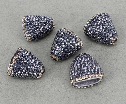 Retail and Wholesale 10pcs Ends Cap Pave Rhinestone,Caps Beads,Metal Caps,Cord End Buckle Cap for making Bracelet / Necklace Jewelry