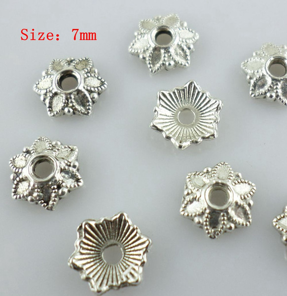 800pcs Tibetan Silver 7mm Flower Shape Bead Caps DIY Charm Jewelry Accessories for Crafts Making Findings