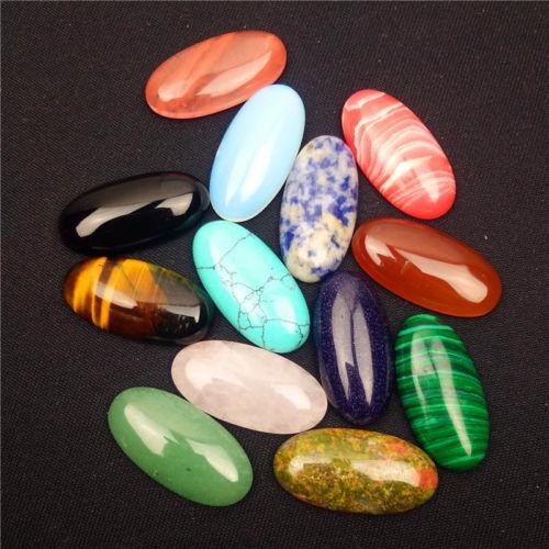 sl1 Beautiful 13pcs Beautiful Mixed Gemstone Oval CAB CABOCHON Send Randomly