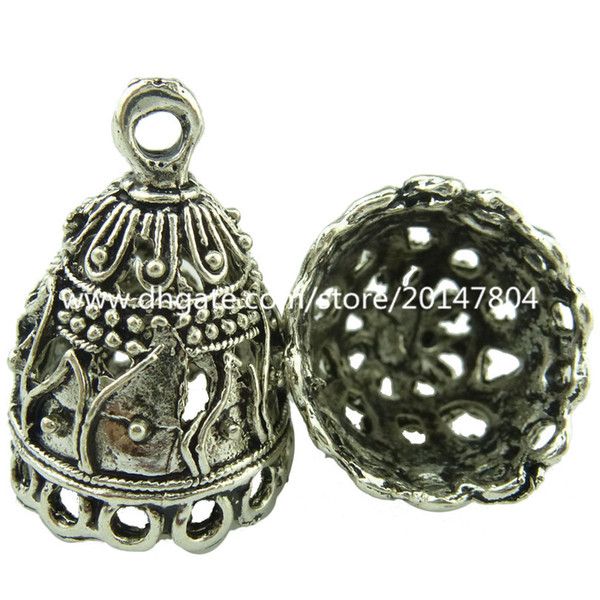 19042 8pcs Vintage Antique Silver Sailboat Totem Filigree Pendant Tassel End Cap