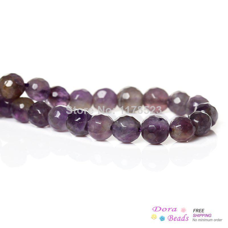 (Grade A) Natural Amethyst Gem stone Loose Beads Round Purple About 6mm Dia,36.6cm long,1 Strand(approx 63PCs) (B34118)