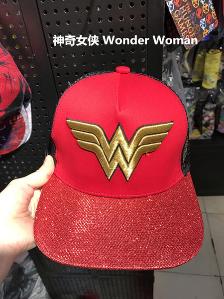 2017 Summer Fashion Men/Women Sun Hat Wonder Woman Cosplay Cap Baseball Hip Hop Caps Mesh Surface Snapback Caps