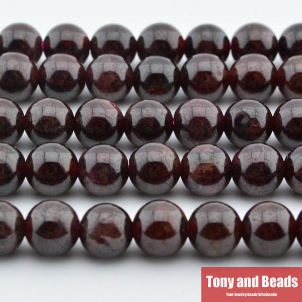 Free Shipping new Natural Stone Dark Red Garnet Round Loose Beads 16