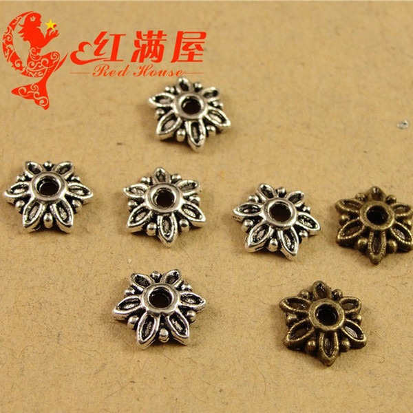 A3722 7*7MM Collar small metal flower bead cap, hat vintage jewelry accessories DIY vintage antique bronze tibetan silver bead caps