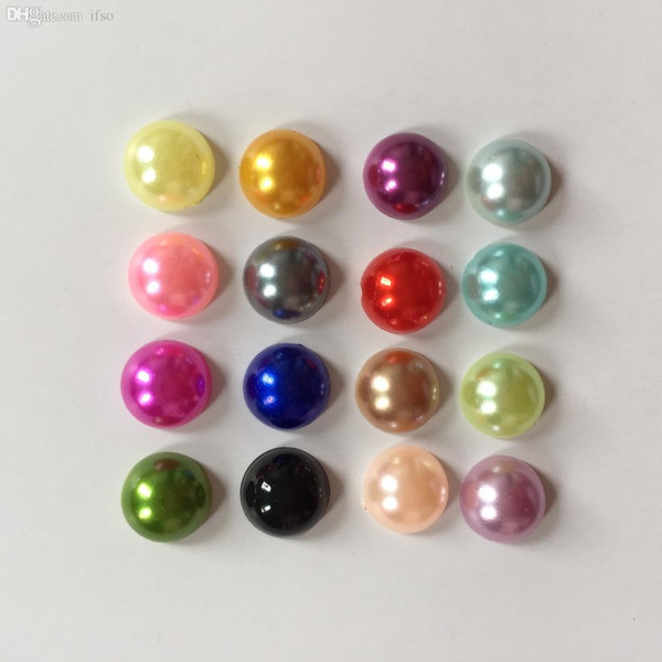 Half plastic Pearl Bead Flat Back Scrapbook /8mm Flatback Beads gifts mix color DIY wedding decoration -B02A