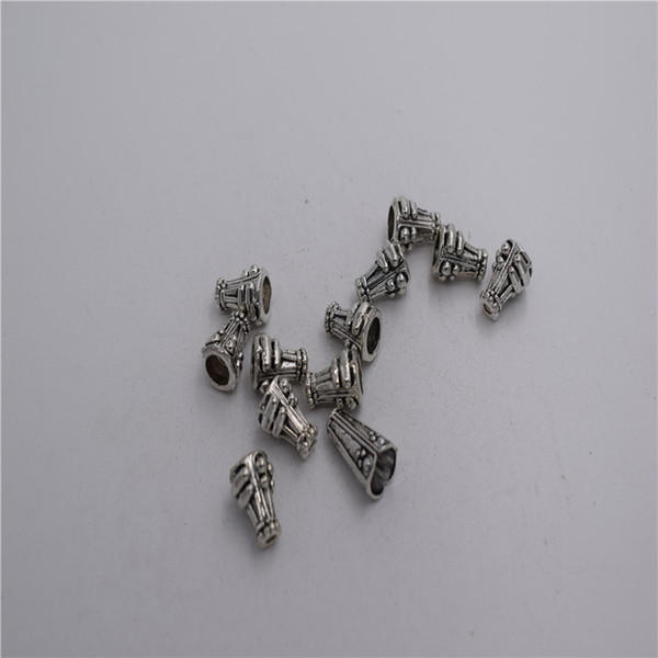 new Materials: zinc metal alloy 10*7.5mm,big hole:4.5,little hole:1mm 20pcs Antique silver plated beautiful cone bead cap T0151