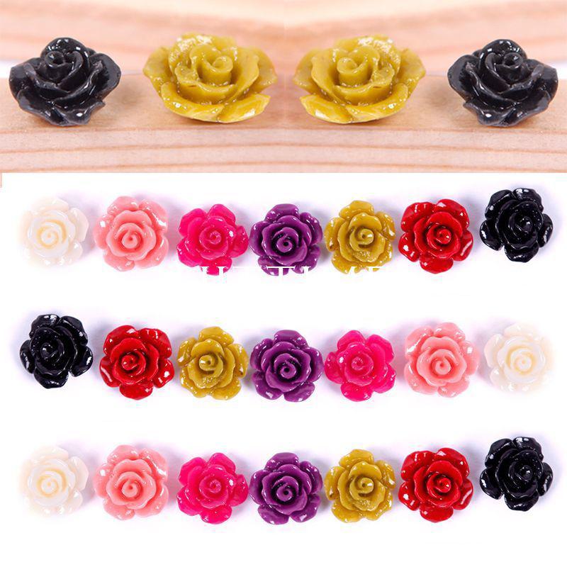 New 20pcs 12mm Gorgeous Rose Flower Coral Spacer Beads Pink White Yellow Colors # 55668