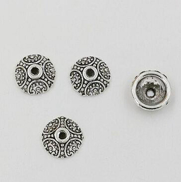 Hot ! 500pcs Antique Silver Zinc Alloy Crafted Bead Caps 10mm DIY Jewelry