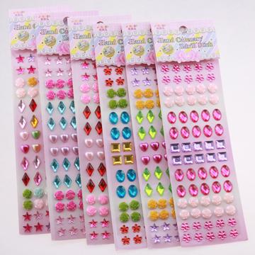 Colorful Loose Diamonds Rhinestones Sticker DIY Flower Heart Beads Stone Acrylic Star Prismatic Self-adhesive