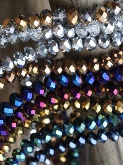 6MM AB Multicolour abacus crystal glass beads faceted PLATED AB colors DIY jewelry MAKING