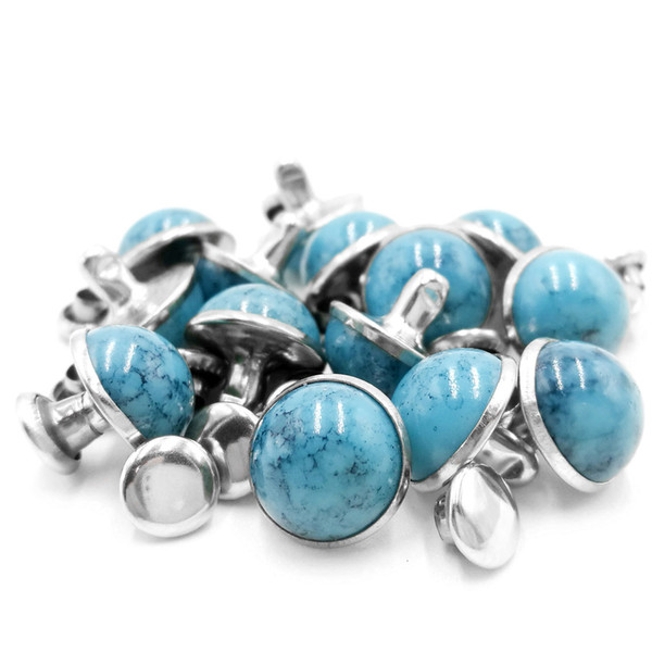 Rivets Studs Blue Turquoise Rapid for DIY Leather-Craft Bag Shoes Bracelet Tandy Leather 8MM 10MM 100pcs