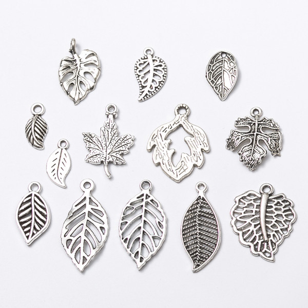 MIXED LEAF PENDANT Loose Beads charm For Pandora DIY Jewelry Bracelet For European Bracelet&Necklace