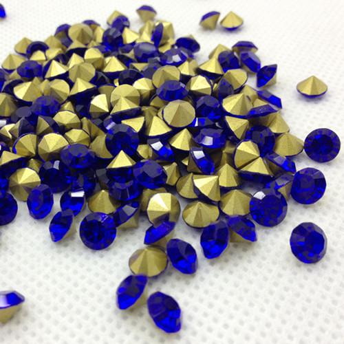 ss29 ss39 ss45 Cobalt Color Glass Chatons Pointback Crystal Stones For Jewelry ,Hair Accessory Making