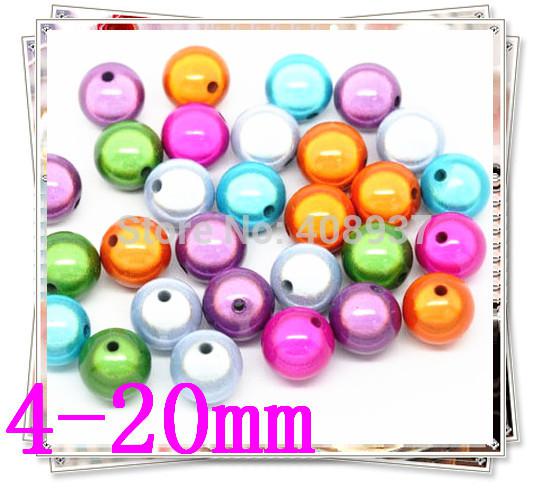 Colorful sweet 1000pcs/4mm random colors loose acrylic Miracle Beads,bubble gum round chunky Miracle Bead For making jewelry