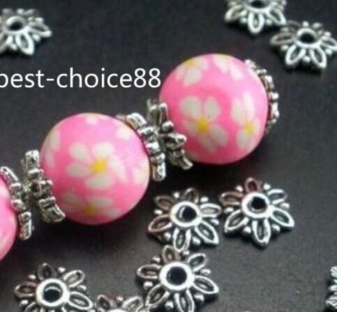 500pcs/lot Tibetan Silver Cute Flower Beads Caps For Jewelry Making 8mmx2.5mm