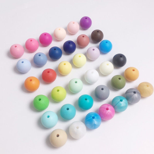 15mm Silicone Beads Food Grade Teething Nursing Chewing Round beads Loose Silicone Beads