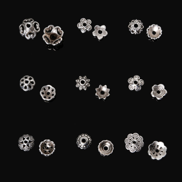 334Pcs Metal Flower Bead Caps Vintage Filigree DIY Jewelry Making Findings Mixed Silver Plated Accessories components supplies