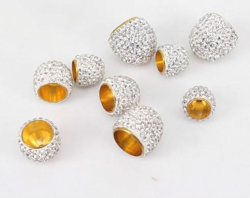 Retail and Wholesale 10pcs Ends Cap Pave Rhinestone,Metal Gold Plated Caps,Cord End Buckle Cap for making Bracelet / Necklace Jewelry Findin