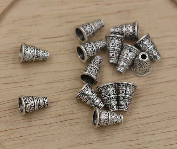 Hot ! Antiqued Silver Bali Style Bead End Caps Cones 7mmx7mmx10mm (ab685)