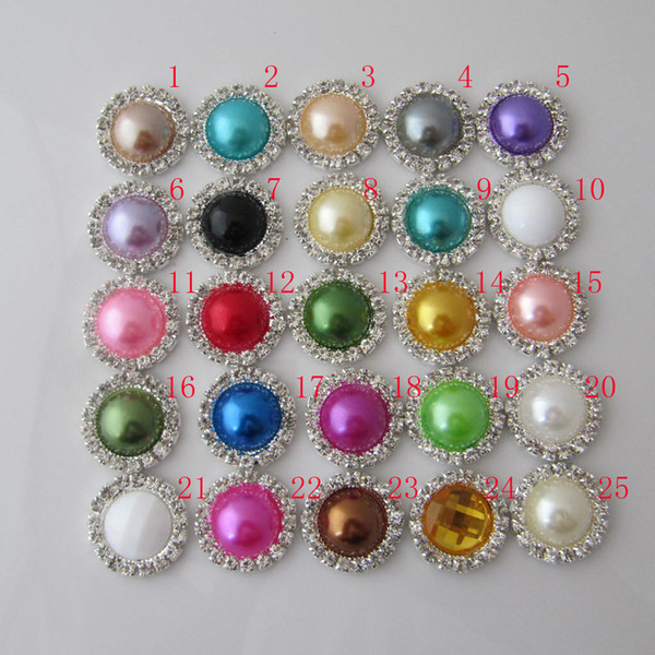 100pcs/lot 16mm Pearl Wedding Diamond buttons Rhinestones buttons DIY Hair Accessory Decorative button