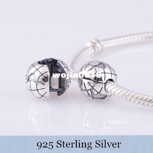 Authentic 925 Sterling Silver Charms Beads Clip Fits European Style Bracelet / Necklace Free shipping KT076-N