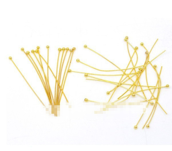 Free Shipping 1000pcs Gold Plated Ball Head Pins 30x0.7mm Jewelry Making Findings Wholesale