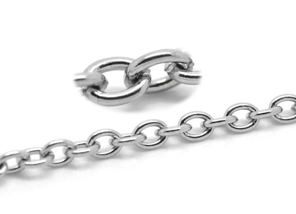 Lot 10 meters Hot sale Jewelry Finding stainless steel 1.8mm/ 3mm/4.5mm Silver Smooth Oval Link Chain Finding /Marking DIY Chain