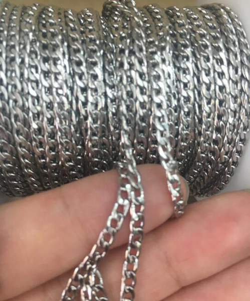 in bulk 5meter Silver F
8000
ashion Stainless Steel Thin 3mm NK Chain Figaro chain jewlery findings marking DIY FOR WOMEN MEN Chain