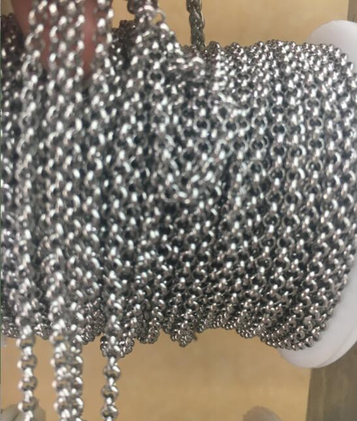 wholesale 5meter Silver Polished Stainless Steel Thin 2.5mm Round Rolo Link chai
8000
n jewlery findings marking DIY FOR WOMEN MEN Chain