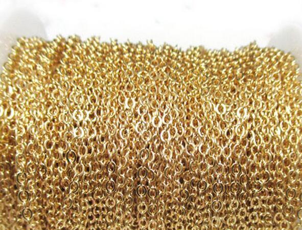 On sale 50 meter/ Roll Factory Jewelry Finding Gold joint Oval Rolo Link Chain Stainless steel DIY jewlery Marking Chain 2mm/ 2.3mm wide