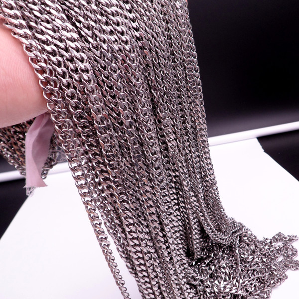 best price heavy 5meter in bulk high quality silver stainless steel 5mm/ 8mm Curb chain jewelry findings marking DIY