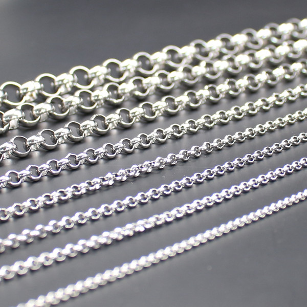 12meter lot wholesale stainless steel Round Rolo Chain Link DIY Jewelry Marking / findings chains /2.5mm 3mm 4mm 6mm