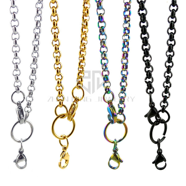 Free shipping silver rolo chain with lobster clasp 14-24 inch can be choose stainless steel rolo chain