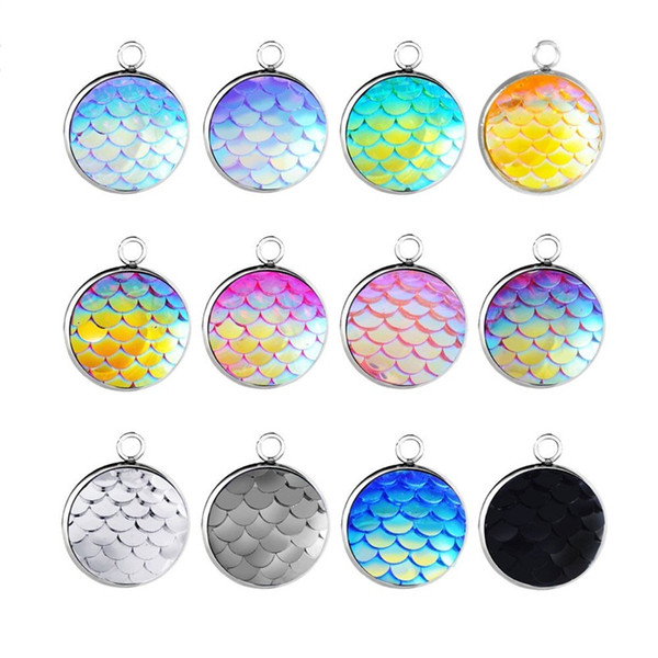 Diy Mermaid Pendant Bracelet Necklace Charms Stainless Steel Ornament 14 Mm Scale Creative Multi Colours Fashion 0 5ly D1