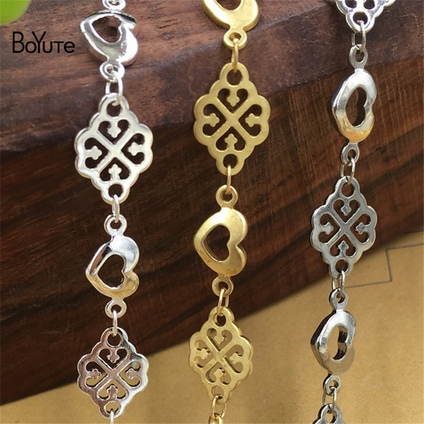 BoYuTe 2 Meters Copper Brass Metal Hand Made Chain White K Silver Chain Diy Jewelry Findings Components