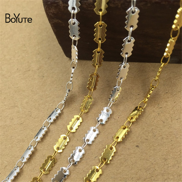 BoYuTe (2 Meters/Lot) 4*7MM Charm Link Chain Silver Gold Plated Metal Handmade Jewelry Chain Findings